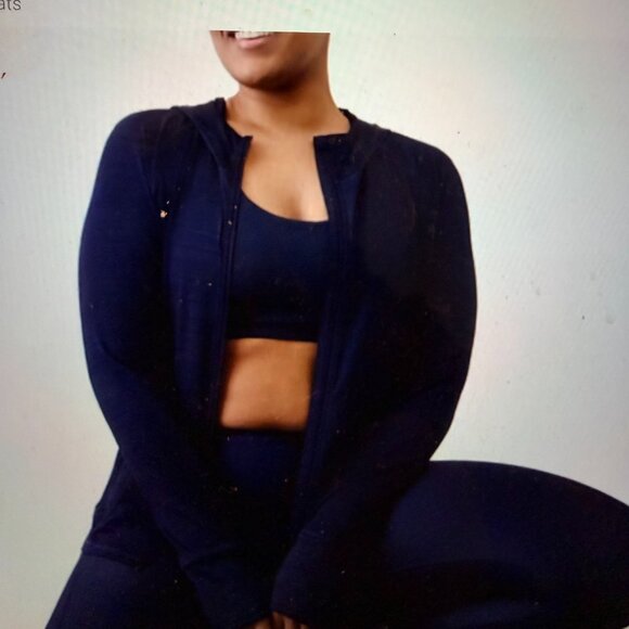 ATHLETA PACIFICA ILLUME UPF RELAXED JACKET WITH HOOD ~ NAVY ~ SIZE XL - Picture 4 of 7